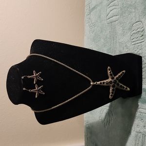 Large Starfish Necklace and Earrings Set